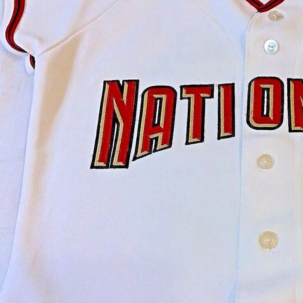 VTG Majestic 6403 Blank Washington Nationals Youth Jersey M White USA Made MLB - Picture 3 of 7